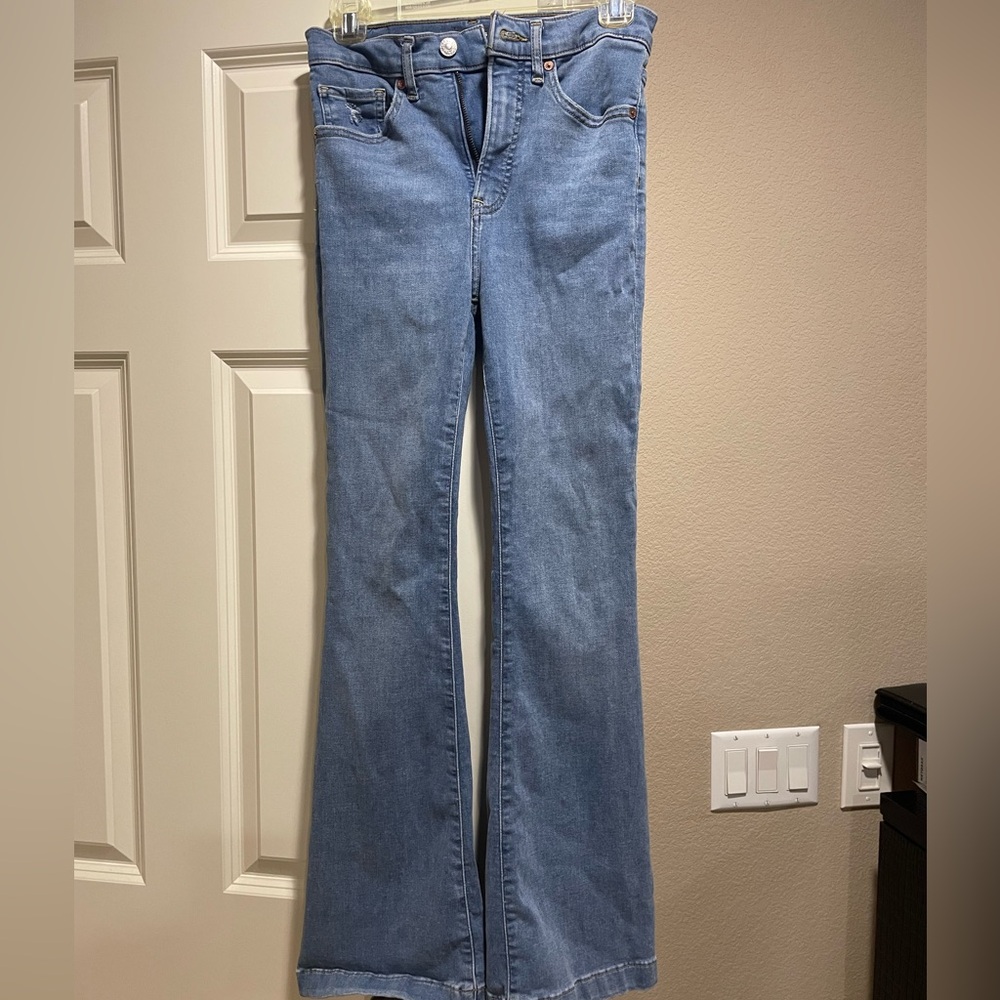 Express Medium Wash Flare Jeans